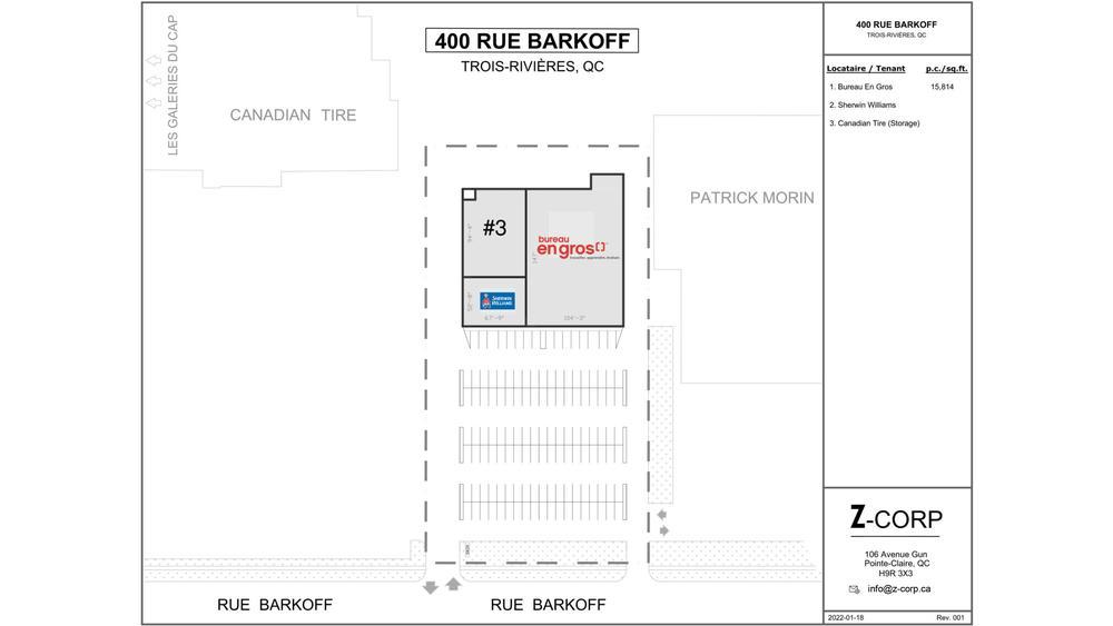 400 rue Barkoff - leasing plan